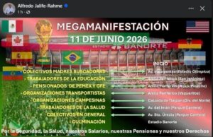 Circula convocatoria a megamanifestación rumbo al Estadio Banorte