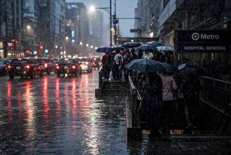 Alerta vial CDMX: 11 movilizaciones y lluvias de 75 mm paralizan transporte