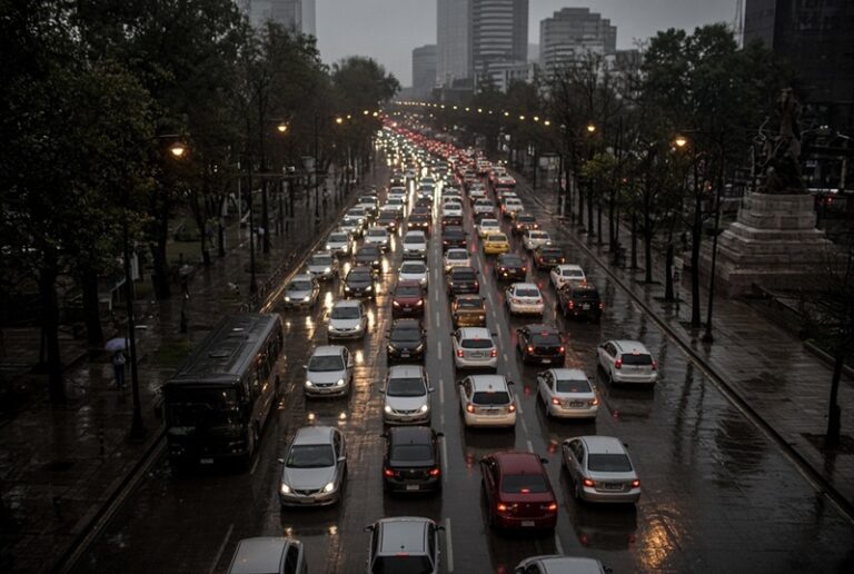 Tráfico, marchas y lluvias complican la movilidad en la CDMX