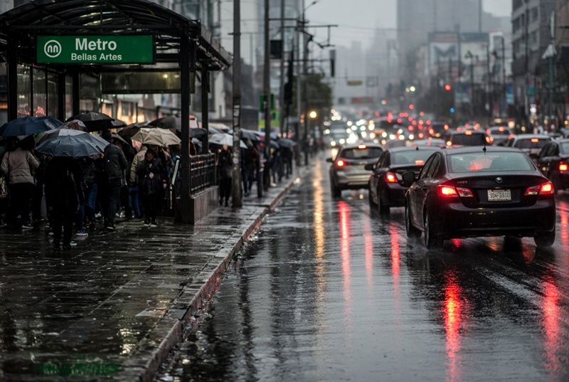 Lluvias y marchas complican tráfico y Metro en CDMX este 24 de agosto