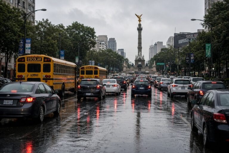 ¡Lunes de caos en CDMX! Lluvias, marchas y clases saturan calles y Metro