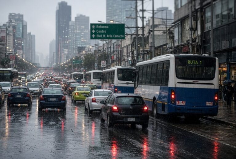 Bloqueos y lluvias reducen velocidad vial un 35 por ciento en CDMX