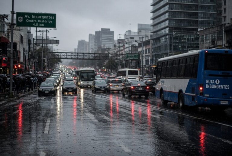 Bloqueos y lluvias reducen velocidad vial a 18 km h en CDMX