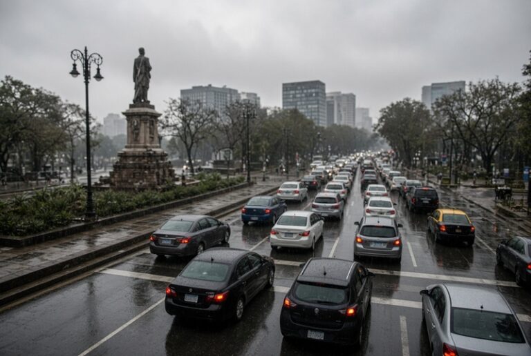Caos vial en CDMX por marchas, lluvias y restricción vehicular rosa