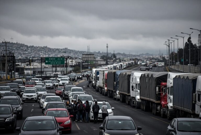 Paro de transportistas frena accesos a la CDMX este 26 de octubre