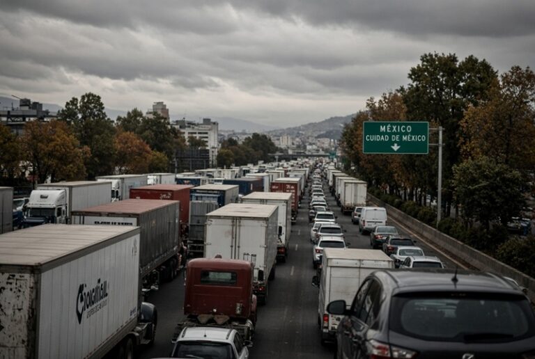 Paro de transportistas y marcha colapsan accesos y centro de CDMX