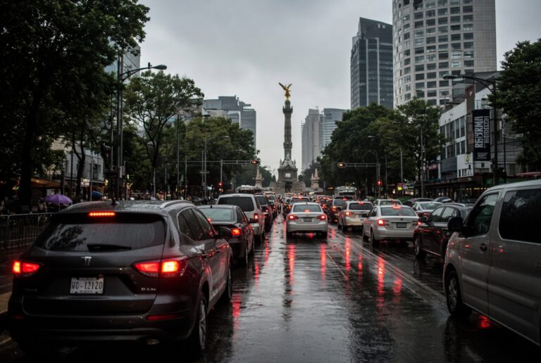 Colapso vial en CDMX: 27 movilizaciones, recortes en Metro y lluvias