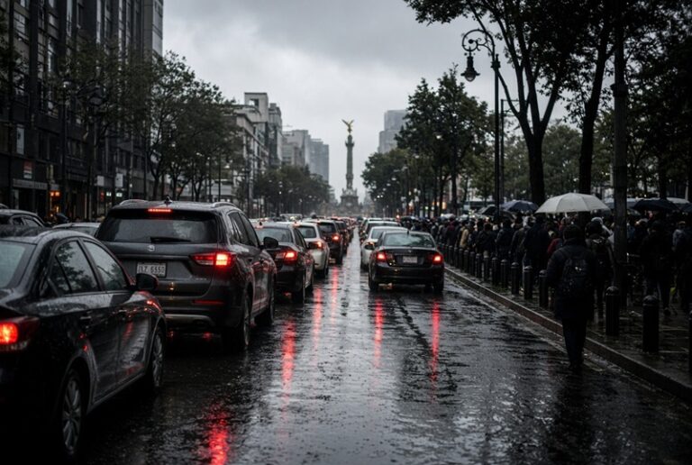 Colapso vial en CDMX por marchas, San Judas y lluvia constante