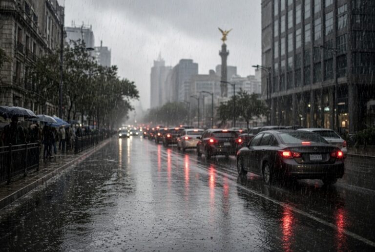Colapso vial en CDMX por marcha, 9 concentraciones y temporal de lluvias