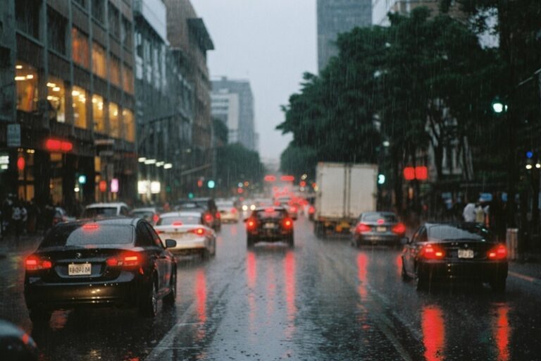 Lluvias y restricciones vehiculares complican movilidad en la Ciudad de México