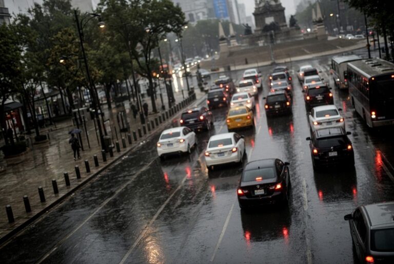 Peregrinaciones, lluvias y marchas reducen 40% velocidad vial en la CDMX