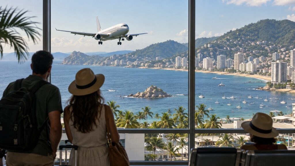Ilustración de un avión genérico cerca de una bahía costera; no muestra un vuelo ni una aerolínea concreta de las rutas anunciadas.
