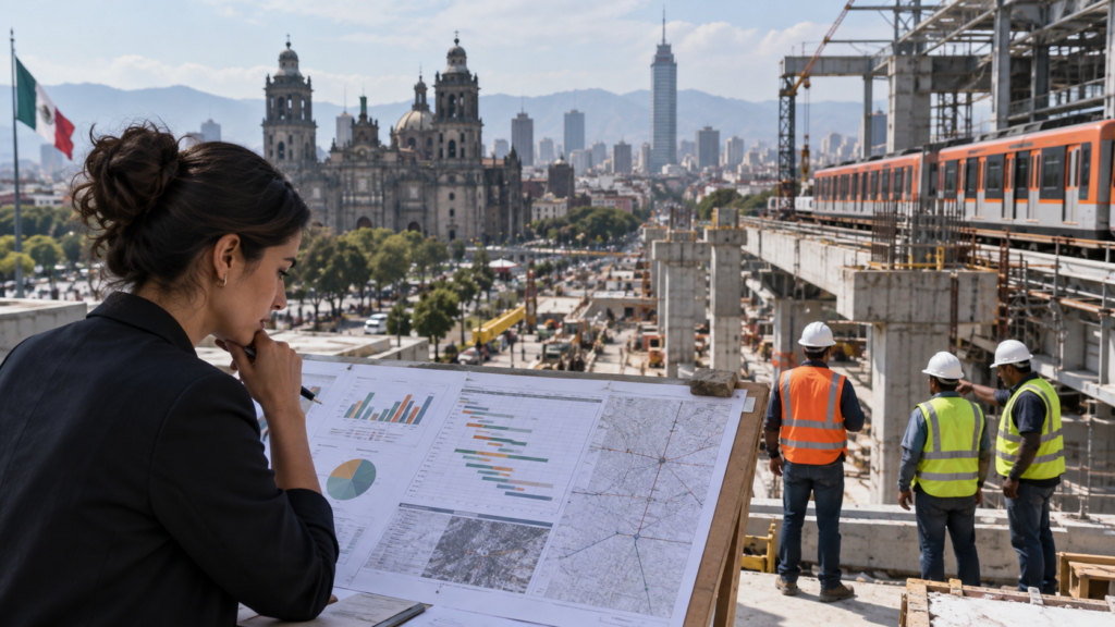 Recepción de un hospedaje rural mexicano con paneles solares, separación de residuos y personal local atendiendo a visitantes.