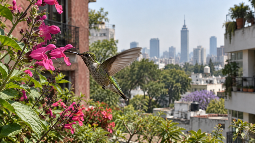 Aves que encuentran refugio en la ciudad. Imagen editorial.