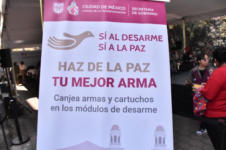 CDMX recibe 36 armas cortas, nueve largas y mil 223 cartuchos en jornadas de desarme